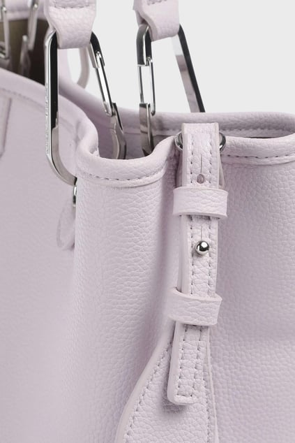 EMPORIO ARMANI Emporıo Armani Kadın Geniş Deri Kısa El Tutma Uzun Logo Detaylı Askı Pembe Omuz Çantası EW000362 AF12036-M4033