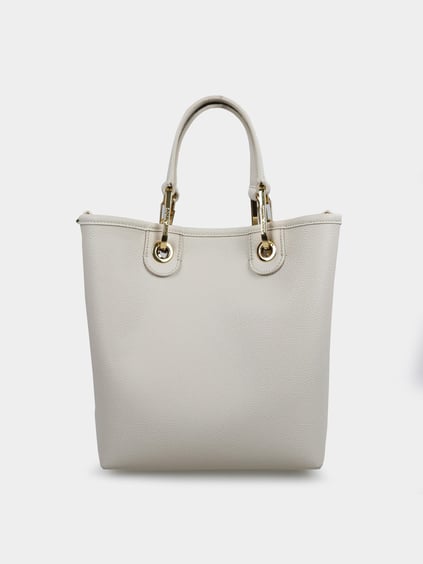 EMPORIO ARMANI Emporıo Armani Kadın Geniş Deri Kısa El Tutma Uzun Logo Detaylı Askı Gri1 Omuz Çantası EW000362 AF12036-M1051