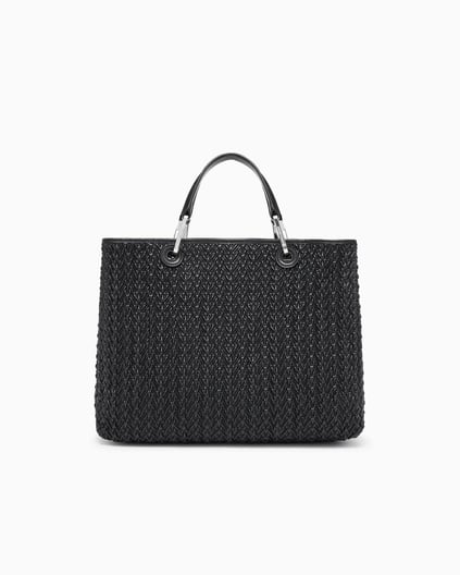 Emporio Armani Emporıo Armani Kadın Kabartma Desenli Manyetik Kapamalı Çıkarılabilir Omuz Askılı Siyah Omuz Çantası EW000360 AF18941-UC001