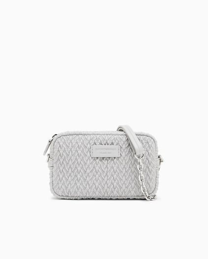 Emporio Armani Emporıo Armani Kadın Kabartma Desenli Zincir Omuz Askılı Gri Omuz Çantası EW001924 AF19228-U8028