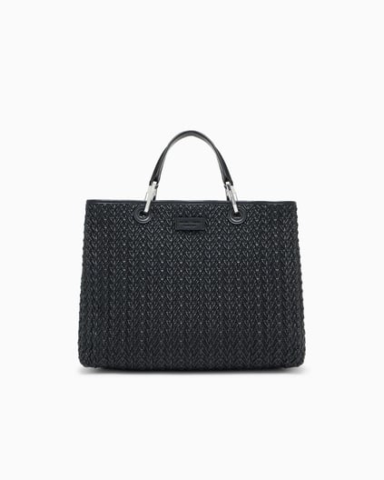 Emporio Armani Emporıo Armani Kadın Kabartma Desenli Manyetik Kapamalı Çıkarılabilir Omuz Askılı Siyah Omuz Çantası EW000360 AF18941-UC001