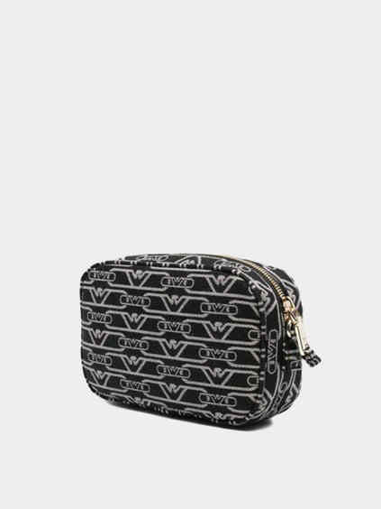 Emporio Armani Emporıo Armani Kadın Kartal Logo İşlemeli Fermuarlı Çapraz Omuz Askılı Siyah Omuz Çantası EW001891 AF19711-FC145