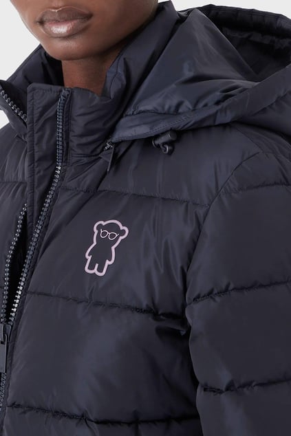 Emporio Armani Emporıo Armani Kadın Kapşonlu Logolu Fermuar Günlük Lacivert Mont 6L2B86 2NGAZ-0926