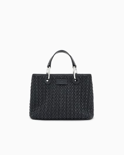 Emporio Armani Emporıo Armani Kadın Kabartma Desenli Manyetik Kapamalı Çıkarılabilir Omuz Askılı Siyah Omuz Çantası EW000361 AF18941-UC001