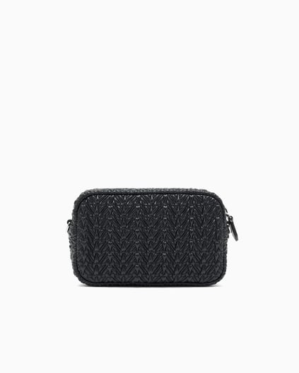 Emporio Armani Emporıo Armani Kadın Kabartma Desenli Zincir Omuz Askılı Siyah Omuz Çantası EW001924 AF19228-UC001