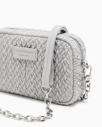 Emporio Armani Emporıo Armani Kadın Kabartma Desenli Zincir Omuz Askılı Gri Omuz Çantası EW001924 AF19228-U8028