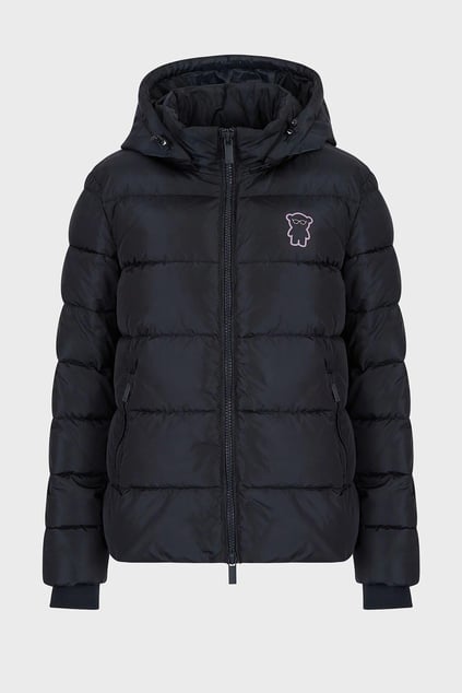 Emporio Armani Emporıo Armani Kadın Kapşonlu Logolu Fermuar Günlük Lacivert Mont 6L2B86 2NGAZ-0926
