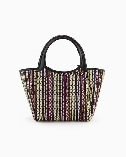 EMPORIO ARMANI Emporıo Armani Kadın Kısa Kulp Renk Geçiş Desenli Kapamasız Deri Bölümler Çok Renkli Omuz Çantası EW001009 AF12768-FC146
