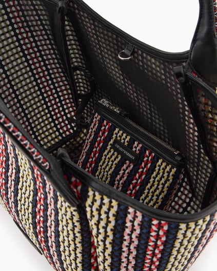 EMPORIO ARMANI Emporıo Armani Kadın Kısa Kulp Renk Geçiş Desenli Kapamasız Deri Bölümler Çok Renkli Omuz Çantası EW001009 AF12768-FC146