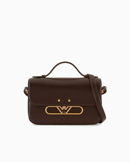 EMPORIO ARMANI Emporıo Armani Kadın Kısa El Tutma Askısı İki Metal Detayı Kutu Kahverengi Omuz Çantası EW001484 AF14786-U6027