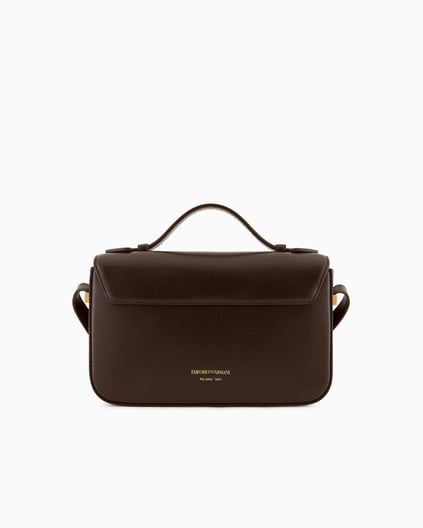 EMPORIO ARMANI Emporıo Armani Kadın Kısa El Tutma Askısı İki Metal Detayı Kutu Kahverengi Omuz Çantası EW001484 AF14786-U6027