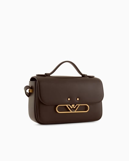 EMPORIO ARMANI Emporıo Armani Kadın Kısa El Tutma Askısı İki Metal Detayı Kutu Kahverengi Omuz Çantası EW001484 AF14786-U6027