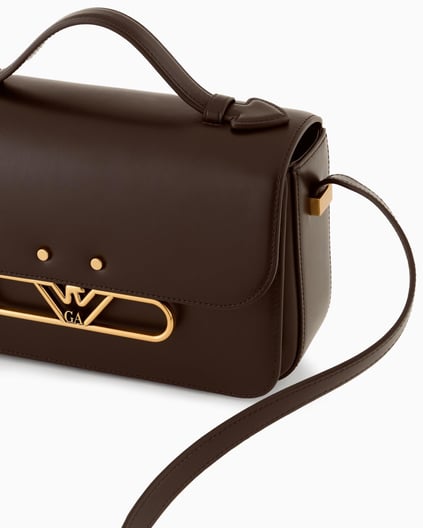 EMPORIO ARMANI Emporıo Armani Kadın Kısa El Tutma Askısı İki Metal Detayı Kutu Kahverengi Omuz Çantası EW001484 AF14786-U6027