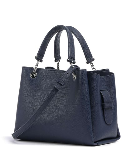 EMPORIO ARMANI Emporıo Armani Kadın Logolu Deri Fermuarlı Günlük Kullanım Lacivert Omuz Çantası Y3D159 YFN6E-MB209