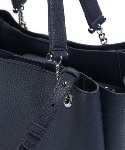 EMPORIO ARMANI Emporıo Armani Kadın Logolu Deri Fermuarlı Günlük Kullanım Lacivert Omuz Çantası Y3D159 YFN6E-MB209