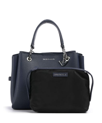 EMPORIO ARMANI Emporıo Armani Kadın Logolu Deri Fermuarlı Günlük Kullanım Lacivert Omuz Çantası Y3D159 YFN6E-MB209