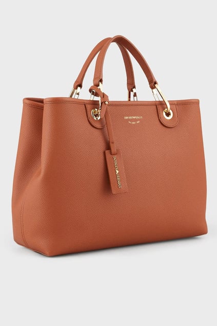 EMPORIO ARMANI Emporıo Armani Kadın Logolu Ayarlanabilir Askılıklı Deri Günlük Kullanım Mercan Omuz Çantası Y3D165 YFO5B-85550