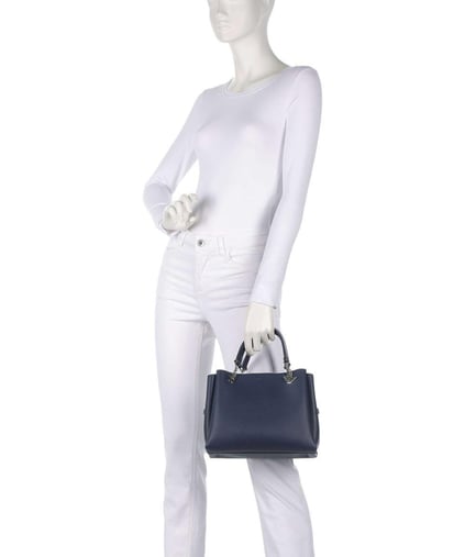 EMPORIO ARMANI Emporıo Armani Kadın Logolu Deri Fermuarlı Günlük Kullanım Lacivert Omuz Çantası Y3D159 YFN6E-MB209