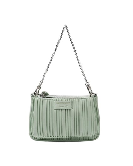 Emporio Armani Emporıo Armani Kadın Logolu Fermuarlı Deri Günlük Kullanım Yeşil Omuz Çantası Y3H317 YWQ4E-80703