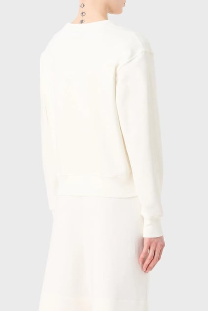 Emporio Armani Emporıo Armani Kadın Marka Logolu Uzun Kollu Rahat Ekru Sweatshirt 6R2M7E 2J49Z-0101