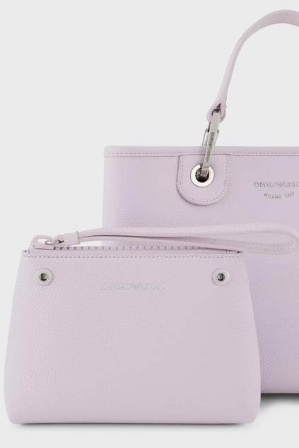 EMPORIO ARMANI Emporıo Armani Kadın Manyetik Tokalı İpek Baskı Logolu Çıkarılabilir Omuz Askılı Harici Fermuarlı İç Bölümlü Pembe Omuz Çantası EW000361 AF12036-M4033