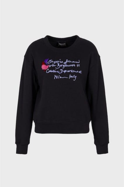 Emporio Armani Emporıo Armani Kadın Marka Logolu Uzun Kollu Rahat Siyah Sweatshirt 6R2M7E 2J49Z-0926