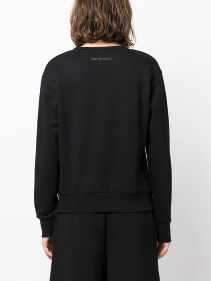 Emporio Armani Emporıo Armani Kadın Marka Logolu Uzun Kollu Rahat Siyah Sweatshirt 6R2M7E 2J49Z-0926