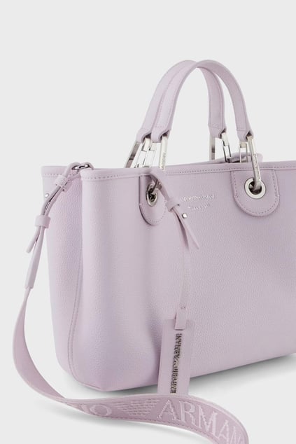 EMPORIO ARMANI Emporıo Armani Kadın Manyetik Tokalı İpek Baskı Logolu Çıkarılabilir Omuz Askılı Harici Fermuarlı İç Bölümlü Pembe Omuz Çantası EW000361 AF12036-M4033