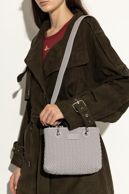 Emporio Armani Emporıo Armani Kadın Örgü Desenli Çapraz Omuz Askılı Gri Omuz Çantası EW000382 AF18941-U8028