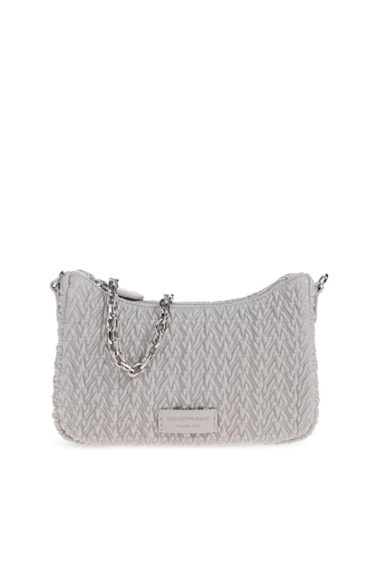 Emporio Armani Emporıo Armani Kadın Örgü Desenli Fermuarlı Zincirli Omuz Askılı Gri Omuz Çantası EW002961 AF19228-U8028