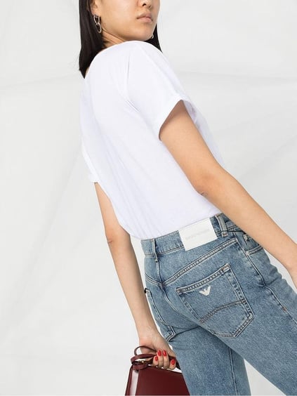 Emporio Armani Emporıo Armani Kadın Regular Fit Fermuarlı Pamuklu Beş Cepli Mavi Pantolon 6H2J36 2D9QZ-941