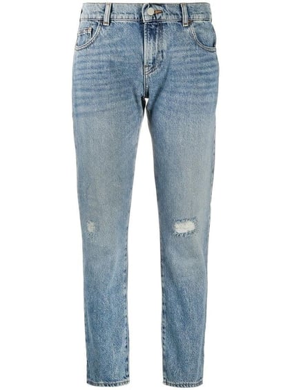 Emporio Armani Emporıo Armani Kadın Regular Fit Fermuarlı Pamuklu Beş Cepli Mavi Pantolon 6H2J36 2D9QZ-941