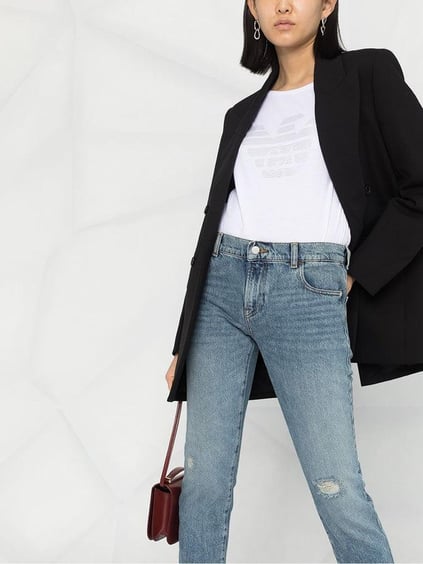 Emporio Armani Emporıo Armani Kadın Regular Fit Fermuarlı Pamuklu Beş Cepli Mavi Pantolon 6H2J36 2D9QZ-941