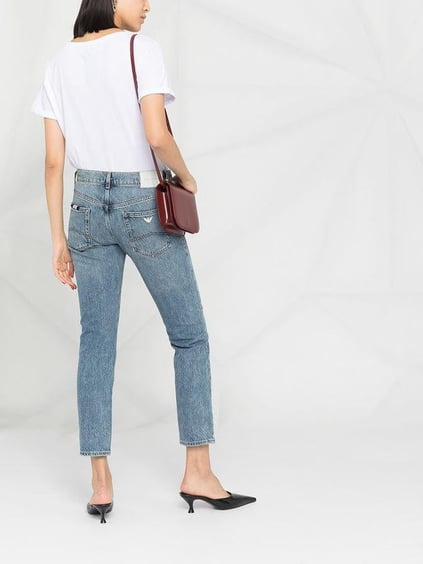 Emporio Armani Emporıo Armani Kadın Regular Fit Fermuarlı Pamuklu Beş Cepli Mavi Pantolon 6H2J36 2D9QZ-941