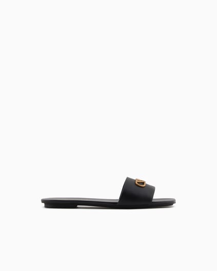 EMPORIO ARMANI Emporıo Armani Kadın Tek Kalın Bantlı Düz İnce Taban Siyah Terlik X3P846 XF271-00002