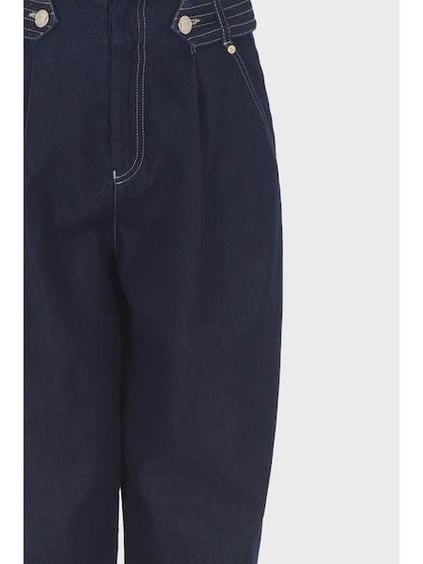 Emporio Armani Emporıo Armani Kadın Yüksek Bel Dokuma Kumaş Rahat Günlük Lacivert Jeans 6R2J9A 2DASZ-0941