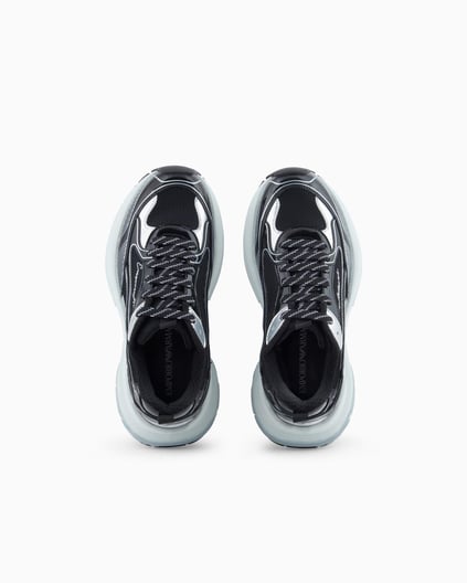 Emporio Armani Emporıo Armani Kadın Yüksek ve Rahat Taban File Detaylı Logo İmzalı Gri Sneaker EW003056 AF19766-MC372