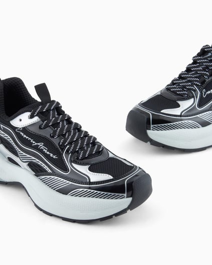 Emporio Armani Emporıo Armani Kadın Yüksek ve Rahat Taban File Detaylı Logo İmzalı Gri Sneaker EW003056 AF19766-MC372