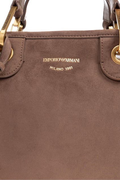 Emporio Armani Emporıo Armani Kadın Yumuşak Süet Çıkarılabilir Zincir Askılı Kabartma Logolu Kahverengi Omuz Çantası EW000361 AF17730-U6192