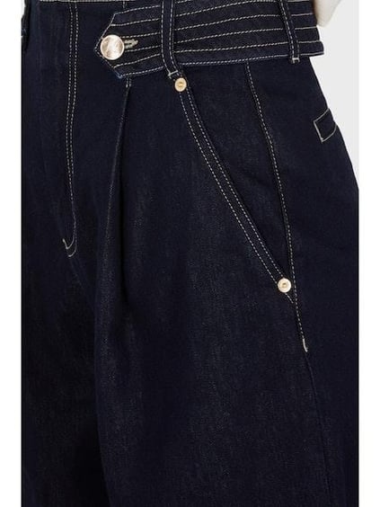 Emporio Armani Emporıo Armani Kadın Yüksek Bel Dokuma Kumaş Rahat Günlük Lacivert Jeans 6R2J9A 2DASZ-0941