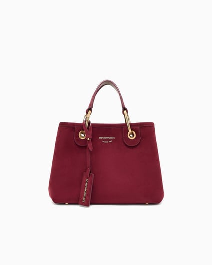 Emporio Armani Emporıo Armani Kadın Yumuşak Süet Çıkarılabilir Zincir Askılı Kabartma Logolu Bordo Omuz Çantası EW000361 AF17730-U5068
