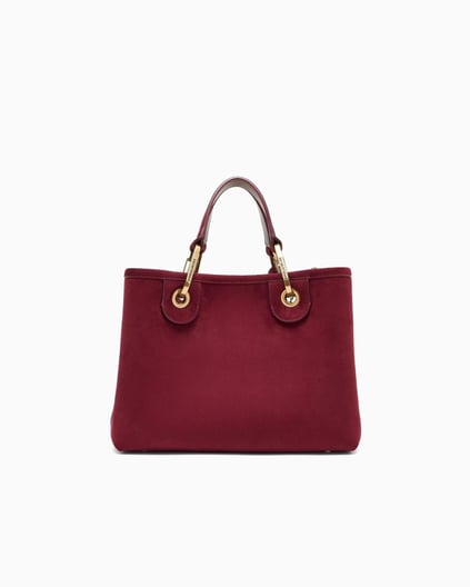 Emporio Armani Emporıo Armani Kadın Yumuşak Süet Çıkarılabilir Zincir Askılı Kabartma Logolu Bordo Omuz Çantası EW000361 AF17730-U5068