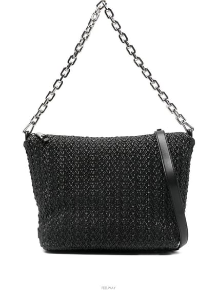 Emporio Armani Emporıo Armani Kadın Zincir Omuz Askılı Kabartma Desenli Siyah Omuz Çantası EW003123 AF19675-UC001