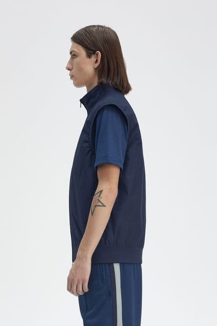 Fred Perry Fred Perry Erkek Dik Yaka Fermuar Kapamalı Kolsuz Mavi Yelek J8500-X86
