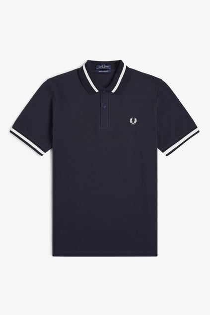 Fred Perry Fred Perry Erkek Kol ve Yaka Ucu Şerit Detaylı Kısa Kollu Lacivert T-Shirt M2-797