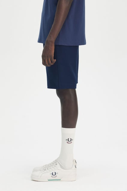 Fred Perry Fred Perry Erkek Normal Kesim Pamuklu Havlu Kumaş Cepli Lacivert Şort S9509-X86