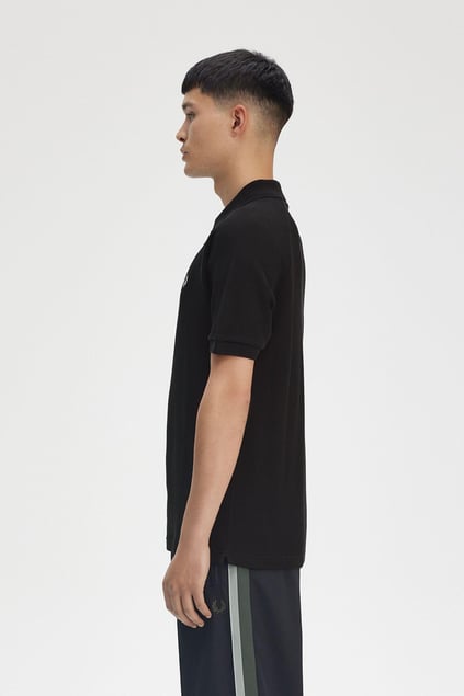 Fred Perry Fred Perry Erkek Regular Fit %100 Pamuklu Pike Kumaş Sol Göğsü Logolu Kısa Kollu Siyah Polo Yaka T-Shirt M9885-102