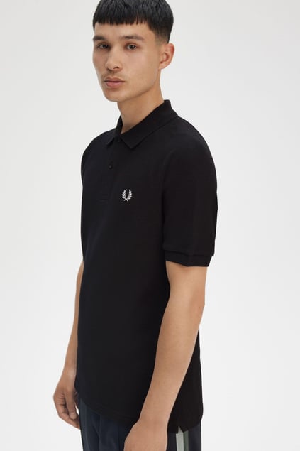 Fred Perry Fred Perry Erkek Regular Fit %100 Pamuklu Pike Kumaş Sol Göğsü Logolu Kısa Kollu Siyah Polo Yaka T-Shirt M9885-102