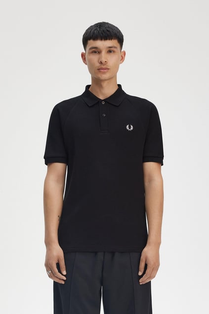 Fred Perry Fred Perry Erkek Regular Fit %100 Pamuklu Pike Kumaş Sol Göğsü Logolu Kısa Kollu Siyah Polo Yaka T-Shirt M9885-102