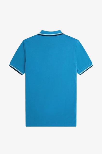 Fred Perry Fred Perry Erkek Regular Fit Yakası ve Kolları Çizgi Detaylı %100 Pamuklu Kısa Kollu Mavi T-Shirt M3600-Y27